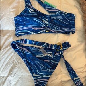 Blue Swirl Bikini Set